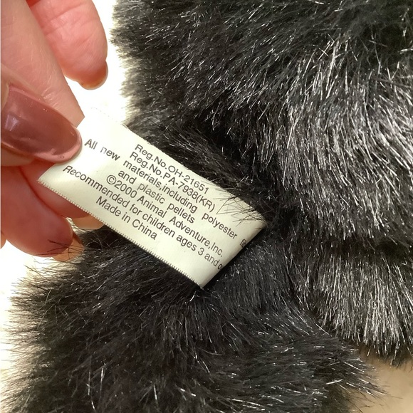 Animal Adventure Inc Plush Black Grey Gorilla with Checkered Bow Stuffed Animal - Picture 14 of 15